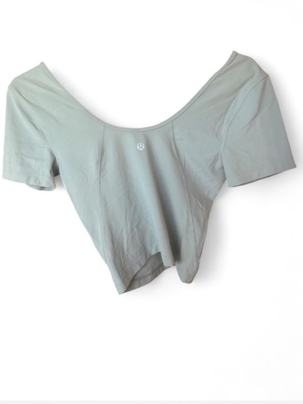 lululemon athletica Light Sage V-Neck Cropped Tee - Women - Picture 2 of 3